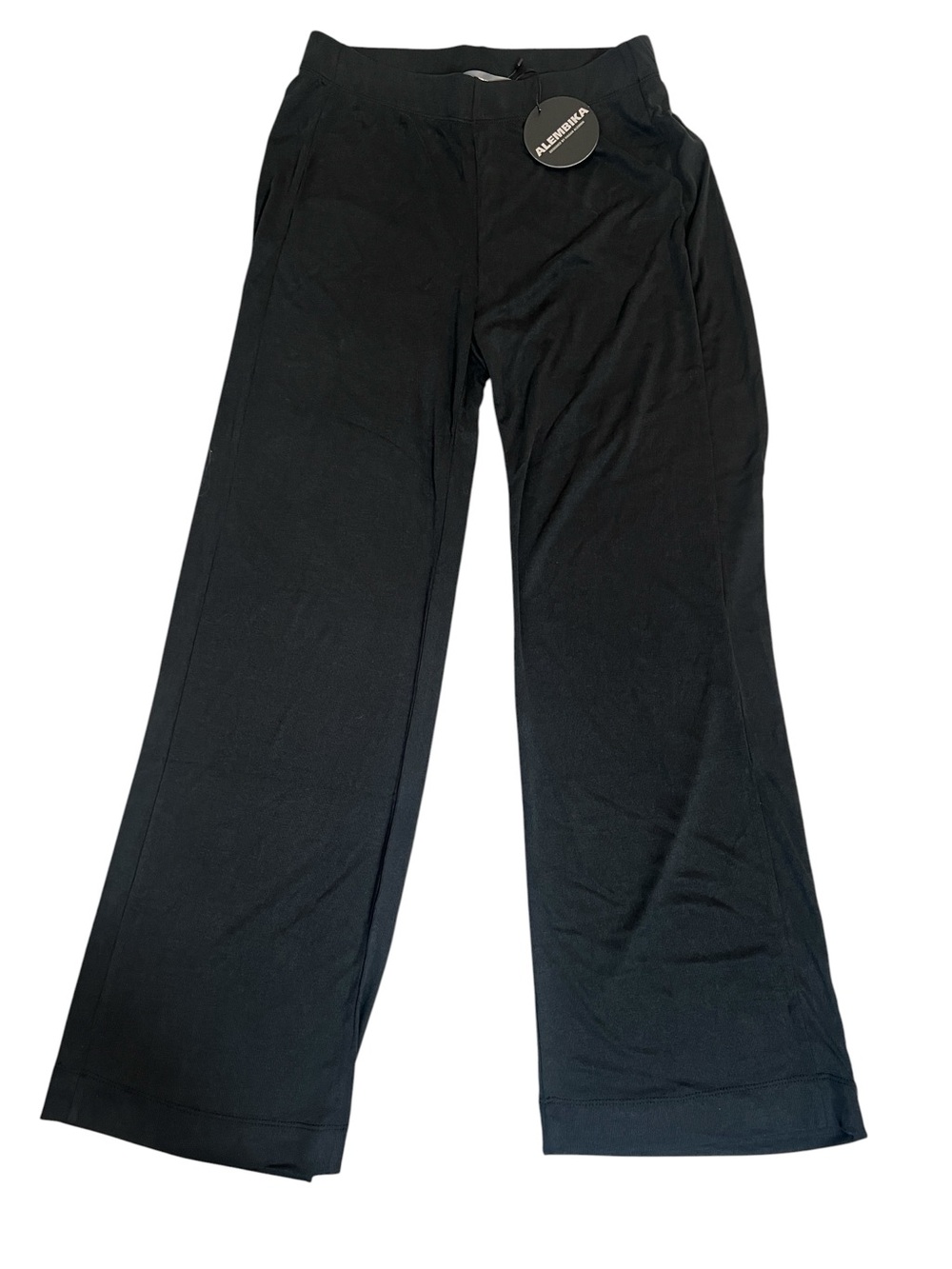 Alembika Essential Straight Leg Pants Charcoal Subtle Stripe NWT Minimalist - Picture 3 of 13